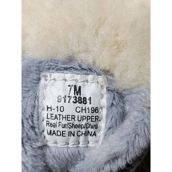 Sperry Top Sider Women's Brown Leather Lace Up Fold Down Fur Boots Size 7 M - Picture 11 of 12